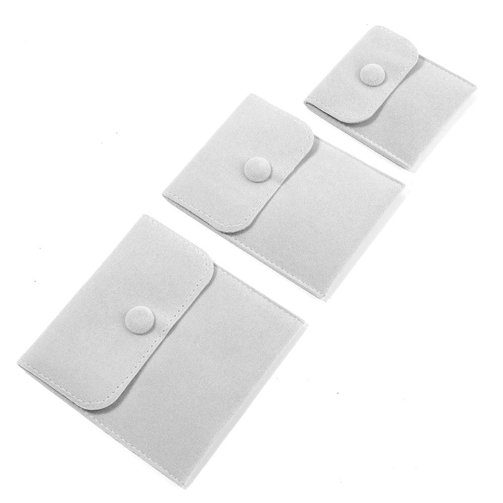 1pcs Jewellery Pouch Packaging Bag Soft Velvet Snap Button Gifts Packing Bag For Storing Rings Bracelets Necklace Accessories