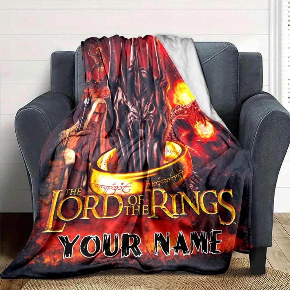 Gollum Ringwraith Dragon Tower Of Baraddr Fire Gandalf Flannel Blanket With Customizable Name Comfortable In All Seasons Suitable For Sofas Beds