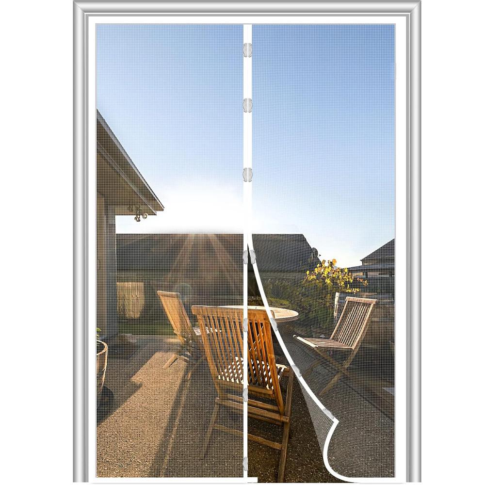 Magnetic Screen Door Curtain Anti Mosquito Insect Fly Bug Polyester Soft Door Curtain Easy Installation Auto-Close Door Mesh