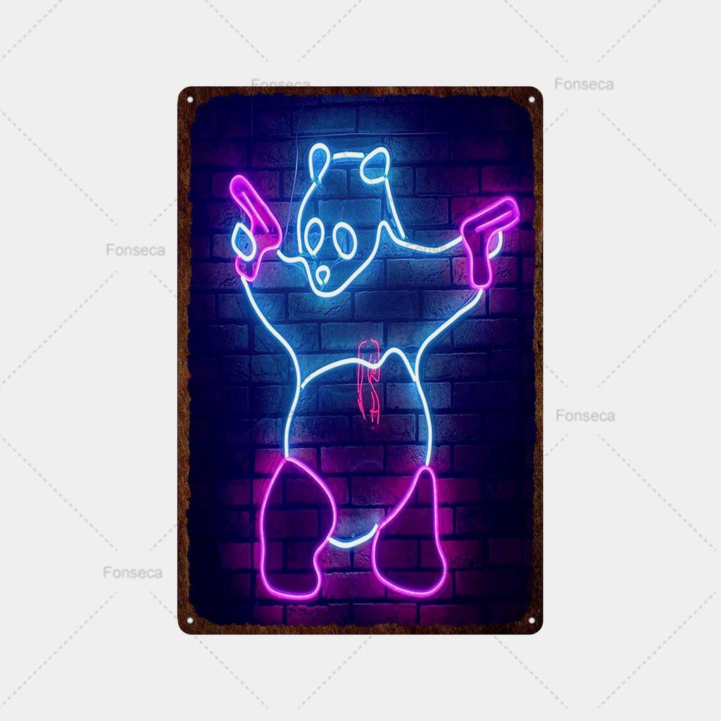 Neon-Spielschild, Metallschild, Vintage-Blechschild, Metall, Vintage-Bar, Vintage-Wanddekoration, Bar, Club, Loch, Metallposter