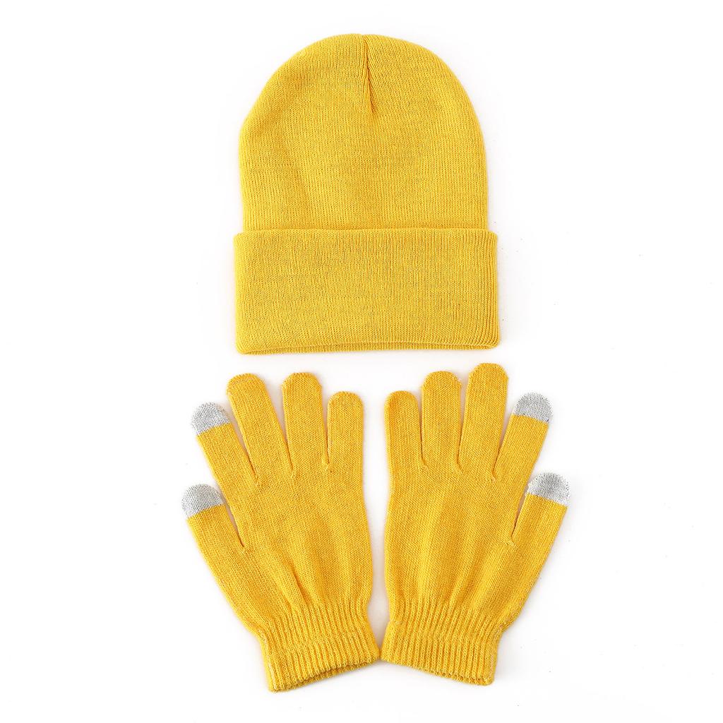 2pcs/Set of Beanie Hat with Gloves,Casual Unisex Pullover Mittens,Suitable for Autumn Winter Warmth,Suitable for Hiking,skiing