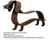 Außenhofkunst für Hundebesitzer Rustikale Dackel Metallskulptur, Minimalistische Linien Eisenstatue, Vintage Künstlerische Innenregal Dekoration Wiener
