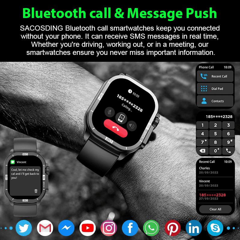 Bluetooth Call Smart Watch For Women Men Amloed Watches Men Sports Fitness Tracker Heart Rate Smartwatch For Android IOS