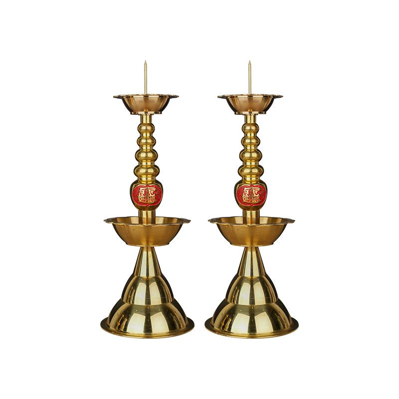 Retro Pure Copper Candlestick for Spring Festival or Weddings