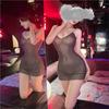 Lingerie Dress Strap Deep V Bright Diamond Hip Hugging Short Skirt Sexy Ty Girl Sexy Clothes Erotic Clothes Woman Mesh Sex Shop