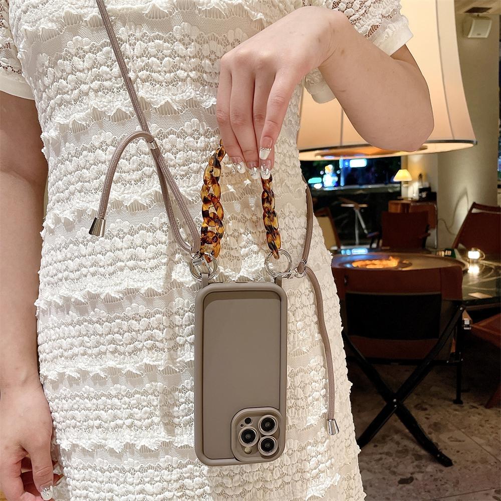 Luxury Marble Amber Wrist Strap Necklace Lanyard Case For iPhone 16 14 11 12 13 15 Pro Max X XS XR 7 8 Plus SE Soft Chain Cover