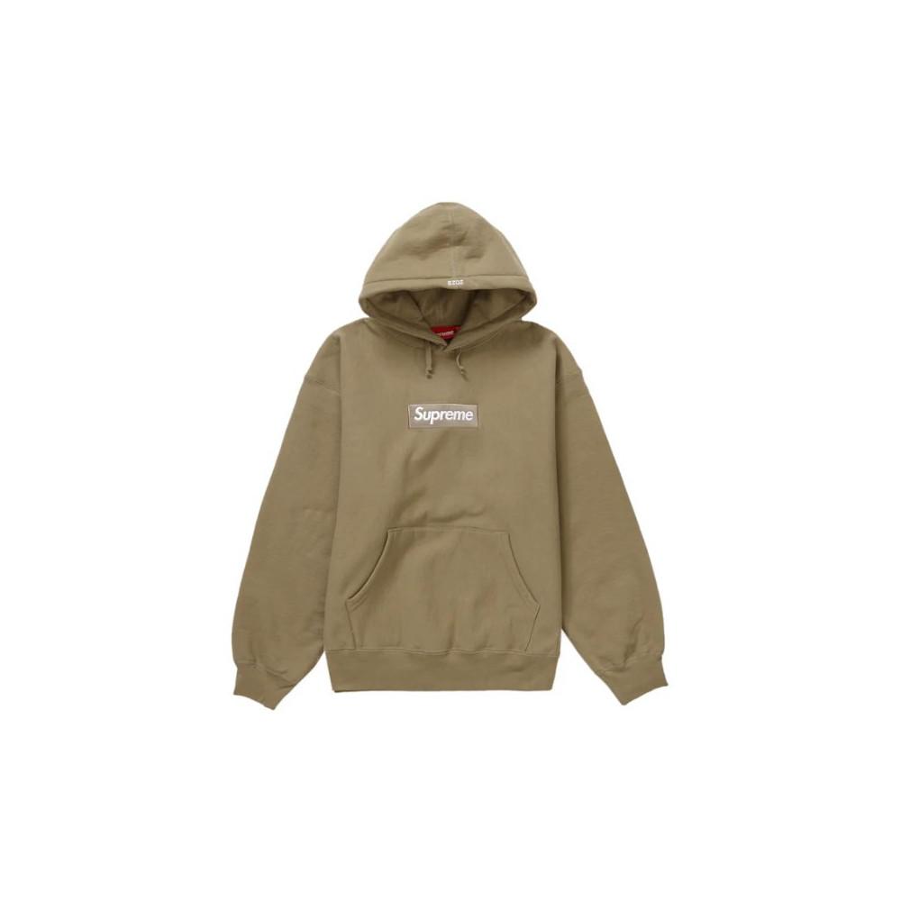 Hoodie Supreme Box Logo FW23 Dark Sand