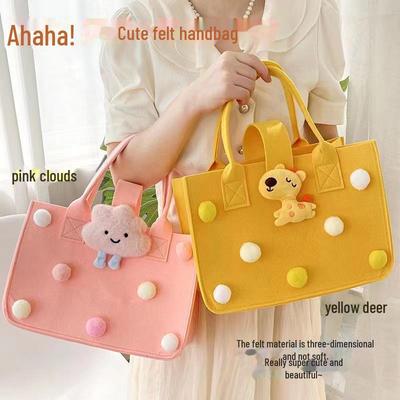 Cartoon Felt Handbag for Girls – Ideal for Shopping, Gift, or Mommy Bag