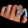 Diamond-Encrusted Butterfly Open Ring - European & American Style Women's Stackable Accessory