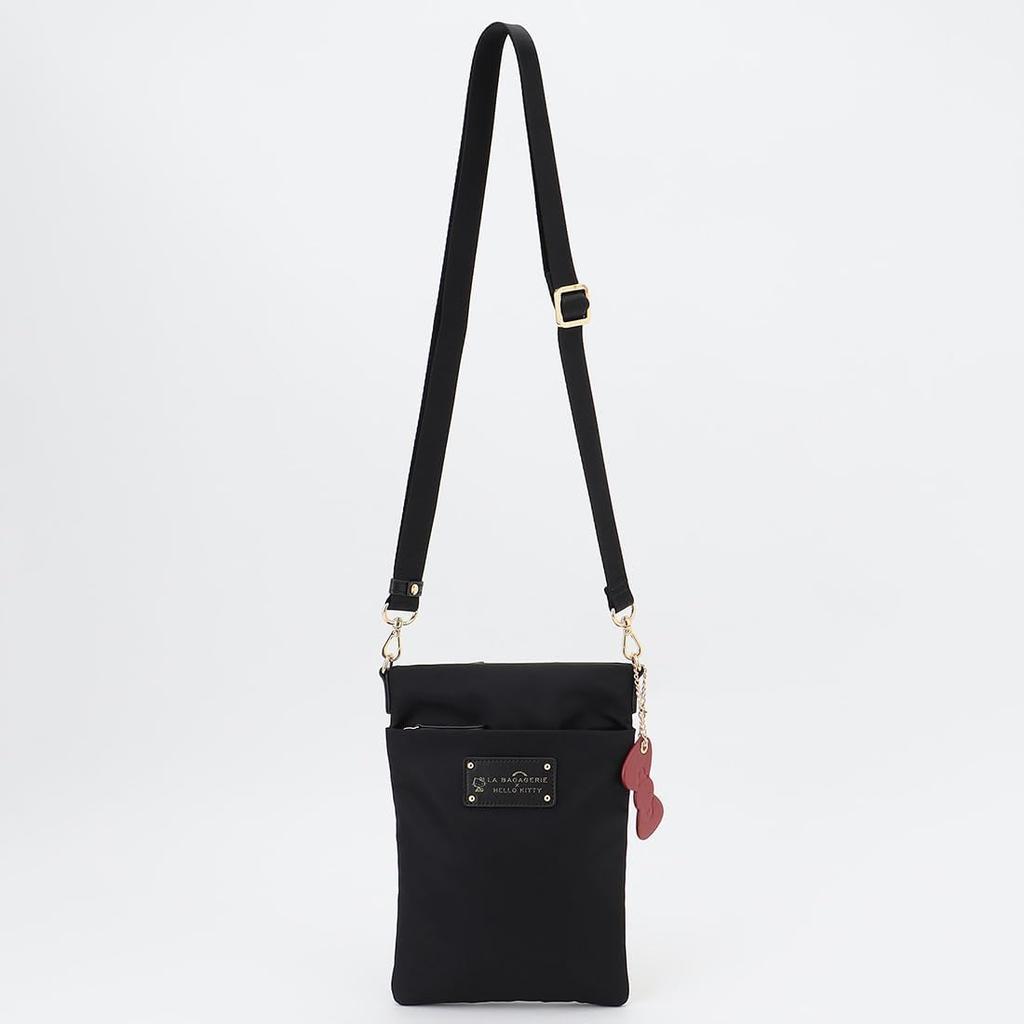 HELLO KITTY Square Pochette with Ribbon Charm B008201 Greige [Labagerie] (26)