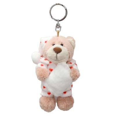 Niki Heart Pajamas, Keychain, Love Bear, 3.9 Inches (10 Cm), Kids, Braun