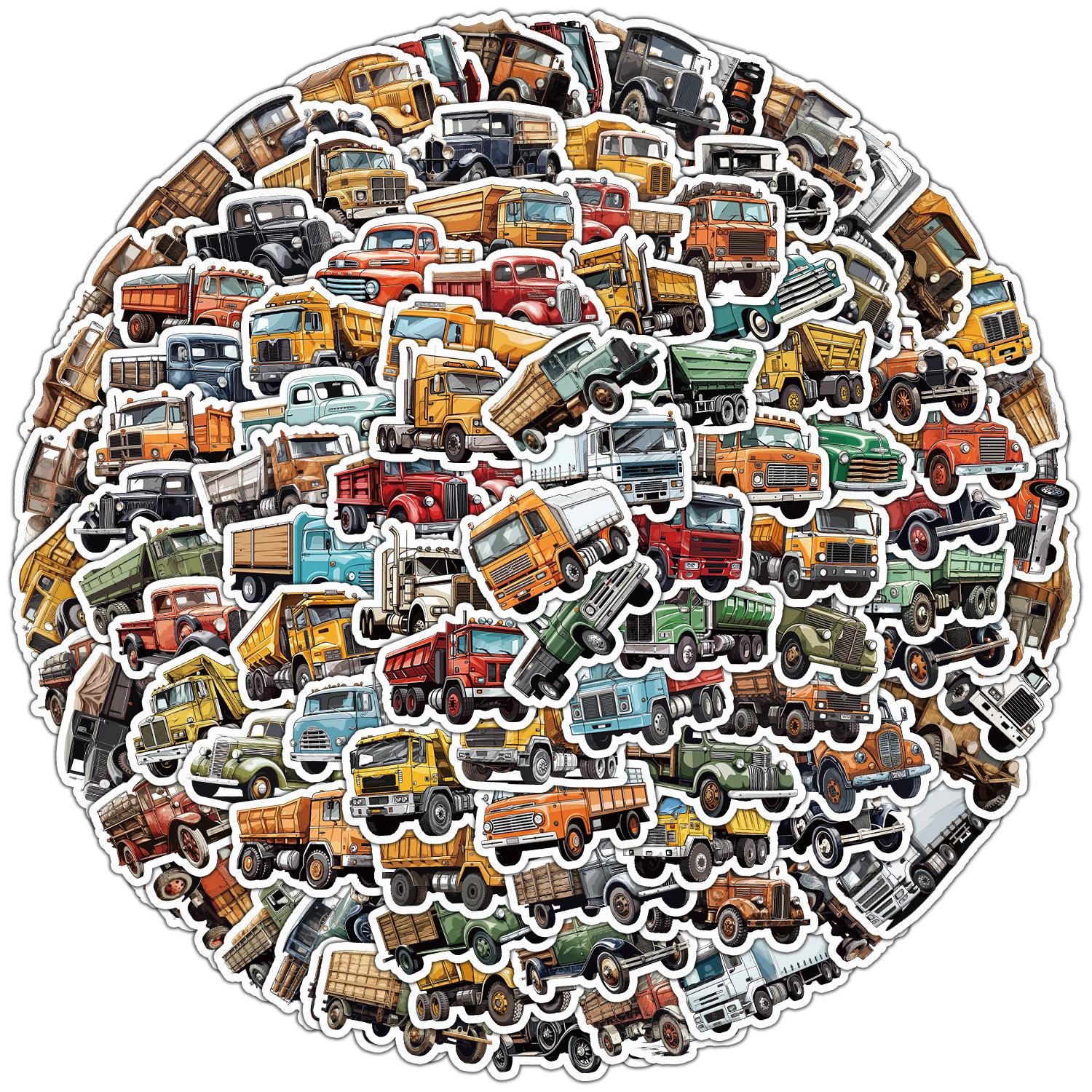 

100 Truck Model Graffiti Stickers Ins Style Children s Cute Hand Account Stickers Water Cup Mobile Phone Waterproof Creative Stickers