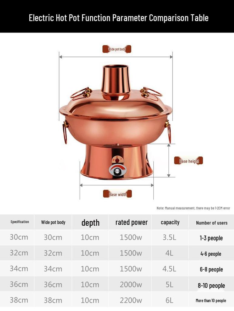 Reiner Kupfer Verdickter Hot Pot - Traditionelles Pekinger Stil Doppelgeschmacks Kupfer Kochgeschirr