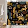Wild Leopard Tribal Pattern Shower Curtain 70x70 Inches African Jungle Animal Print Bathroom Decoration