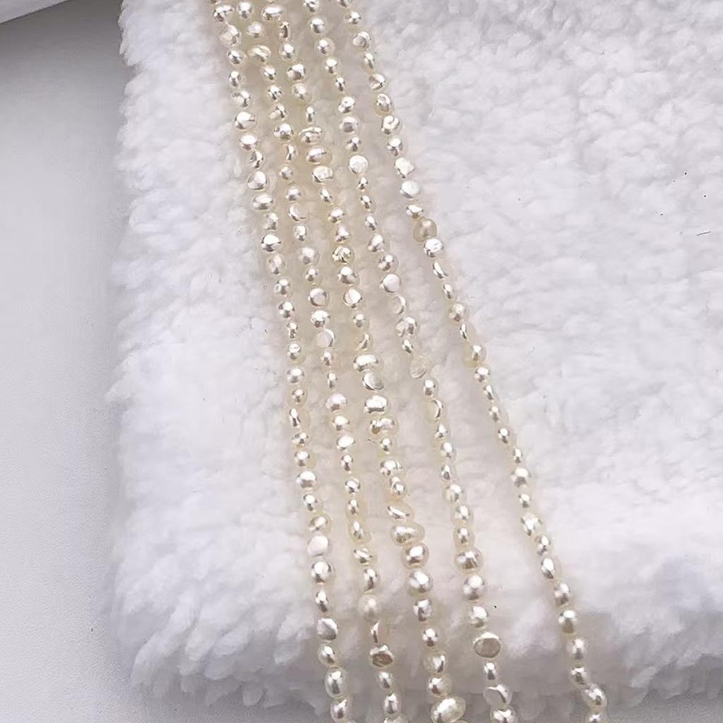 1String, White Natural Freshwater Pearls, Handmade Rice Shape Pearl Beads, 3.5-4.5mm, for DIY Necklace, Jewelry Making Crafts, Length 36 Cm