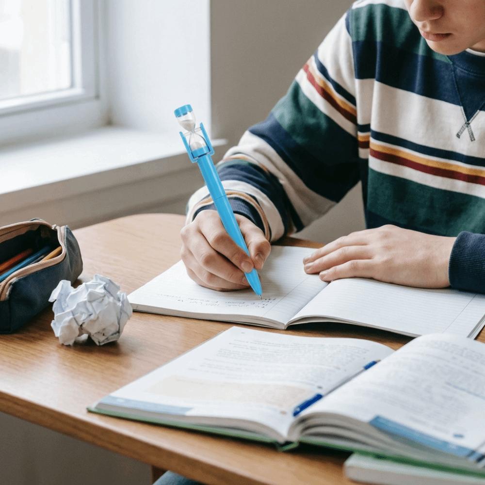 Twist Mechanism Hourglass Ballpoint Pen Black Ink Sand Clock Pen Novelty Pen  Study Gift