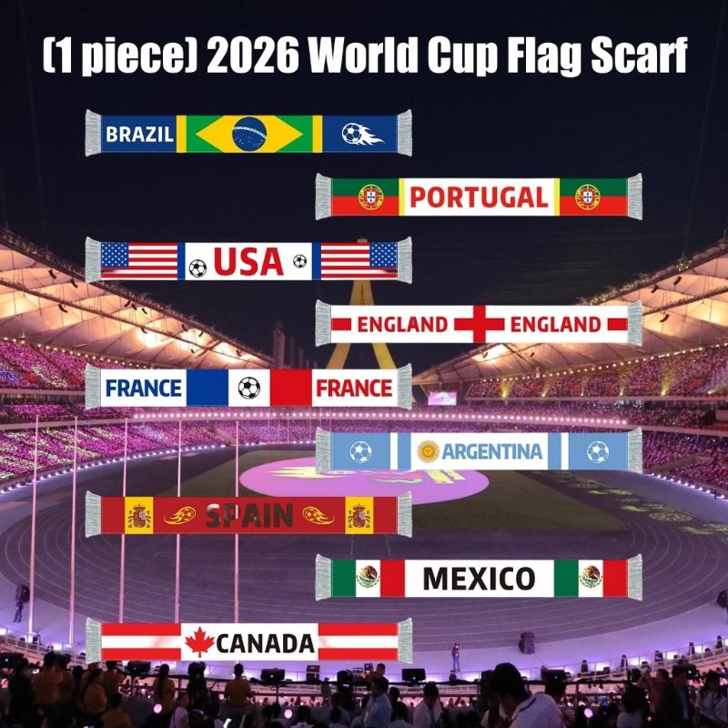 2026 International Football Championship National Flag Scarf Soft Comfortable Fabric For Football Fans And Sports Enthusiasts