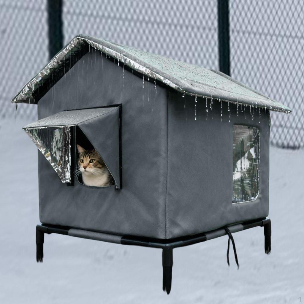 Outdoor Cat House Cats Tent Stray Shelter for Winter Porch Patio