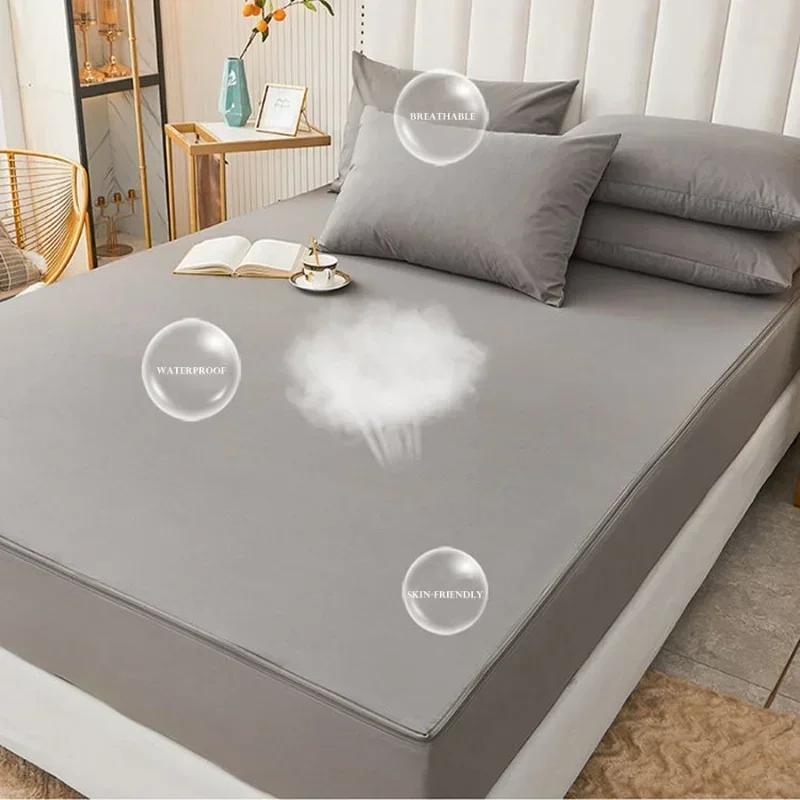 Waterproof Mattress Cover with Zipper 6-Sides All Inclusive Mattress Protector Bed Cover Anti-slip Fitted Bed Sheet Customizable