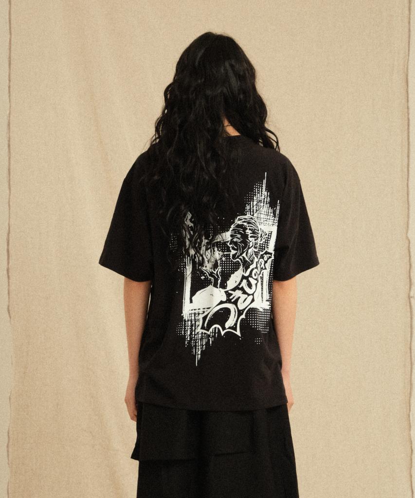 Lekyulli Grandma Cartoon T-Shirts Black