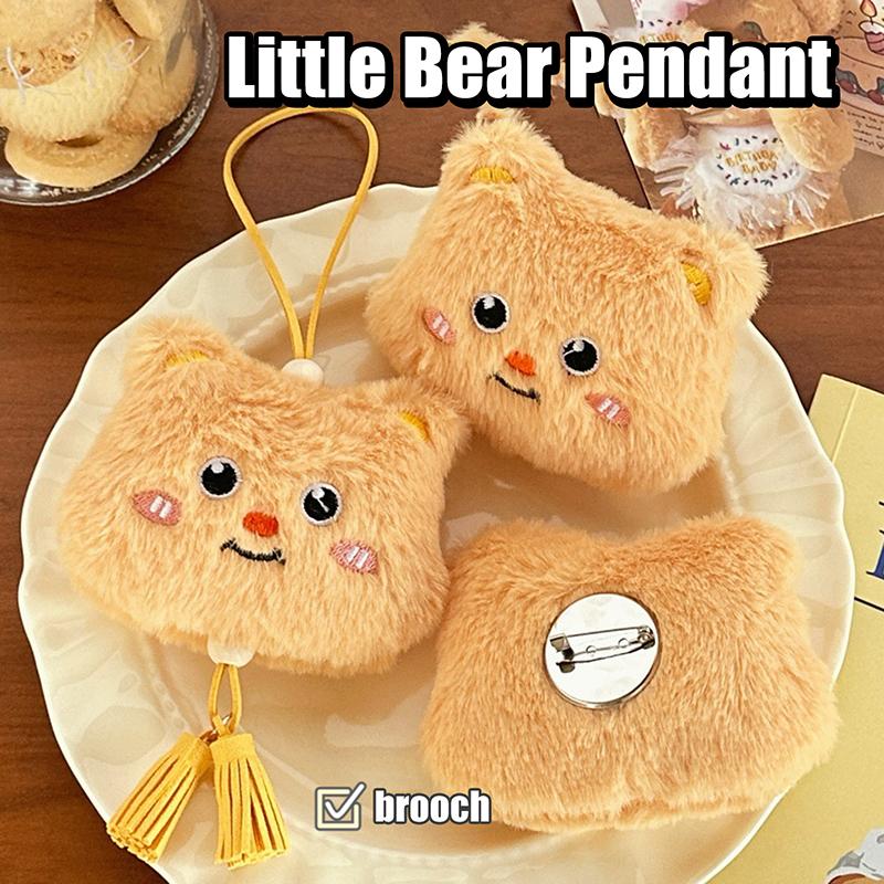 Kawaii Cartoon Butter Bear Brooch Pendant Versatile Backpack Decoration Cute Little Bear Jewelry Accessories Gifts
