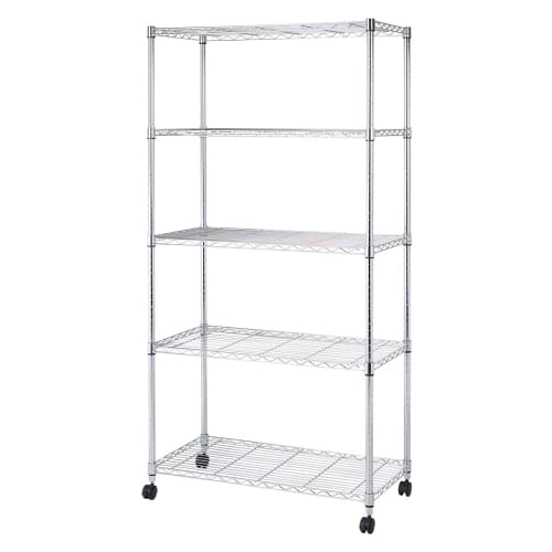 Doshisha Luminus Compatible Metal Luminus Rack, 90cm Wide, 5 Shelves, Steel Storage Shelving, 90cm Wide x 46cm Deep x 180cm High, 400kg Load Capacity,