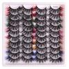 20 Pairs Of Colored False Eyelashes ,Magnifying The Eyes ,Thick And Curly Cross Eyelashes
