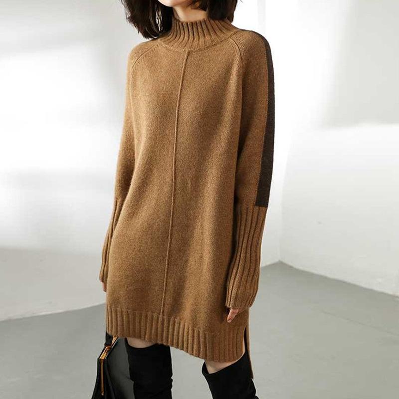 Women Knitted Sweater Women Pullovers Dress Autumn Winter Warm Thick Jumpers Wool Knit Crochet Y2k Split Jumper Cardigan