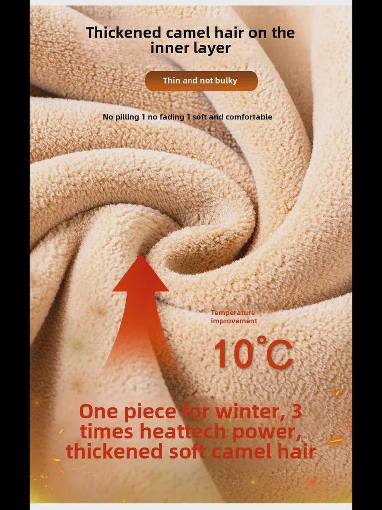 Męski gruby ciepły garnitur z wełny wielbłądziej