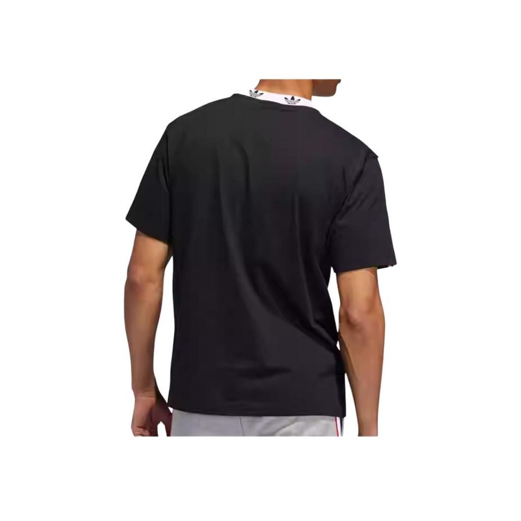 Adidas Originals Trefoil Crew Neck T-Shirt Men Tops Black ED5609