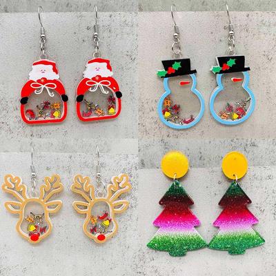 Festive Christmas Tree, Snowman & Reindeer Earrings - European & American Holiday Jewelry Gift