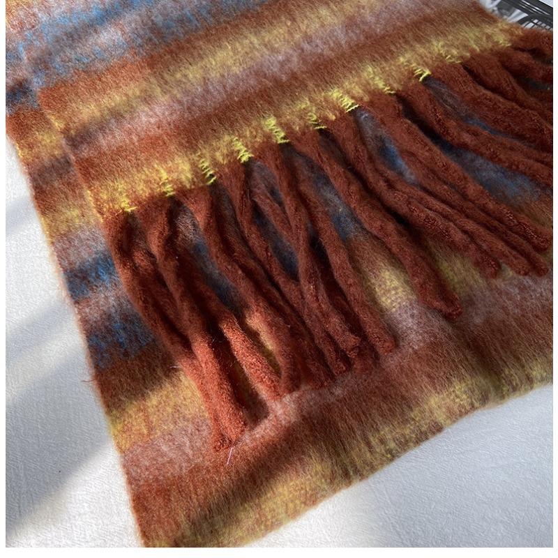 Wool Luxury Brands Classic England Style Women Scarf Fashion Stripe Plaid Scarves Tassel Shawls Pashmina Lady Wrap