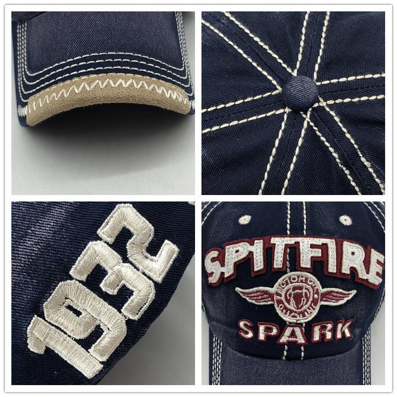SPARK Alphabet Washed Cotton Baseball Cap Male and Female Alphabet Embroidered Cap Sunshade Sunscreen Cap