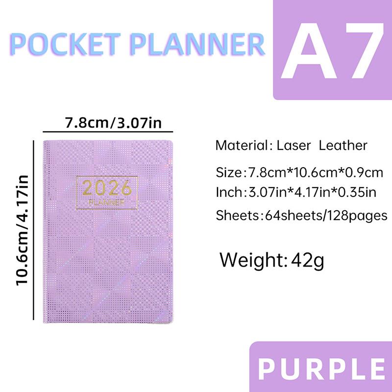 2026 A7 Agenda Book Pocket With Calendar Diary Weekly Planner Appointment Book School Office