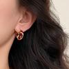 Leopard Print Enamel Circle Earrings - Drip Glaze French Chic Ear Cuffs for Women