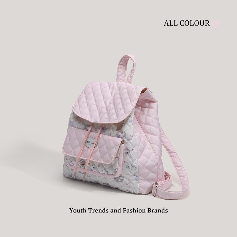 Grid small backpack backpack 2025ins double shoulder spring with mother's bill of lading fragrant Fengling small portable wind single shoulder women