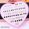 Women's Heart Stud Earrings Set in Acrylic Resin - Boxed Jewelry Accessory