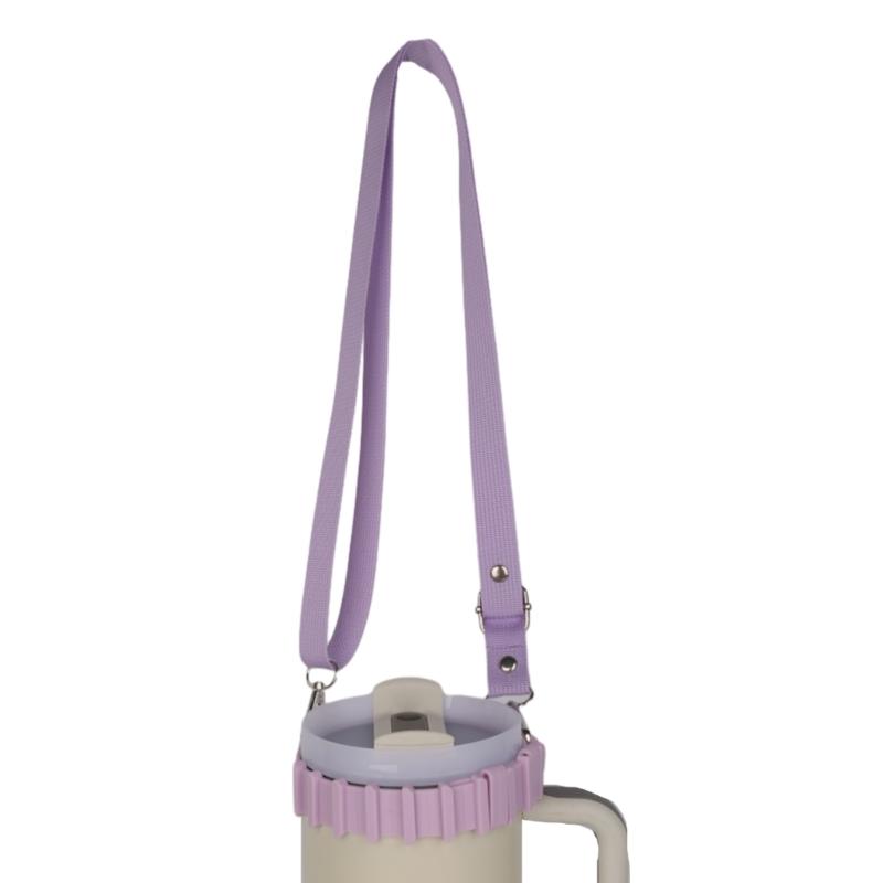 Universal Water Bottle Sling Carrier Silicone Holder Fit 40Oz Tumbler Water Bottle Lanyard Strap for Traveling Camping