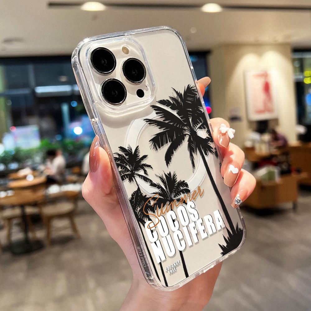 

Минималистичный дизайн с кокосовой пальмой, магнитный чехол для iPhone 17 Pro Max и iPhone 16 iPhone 11