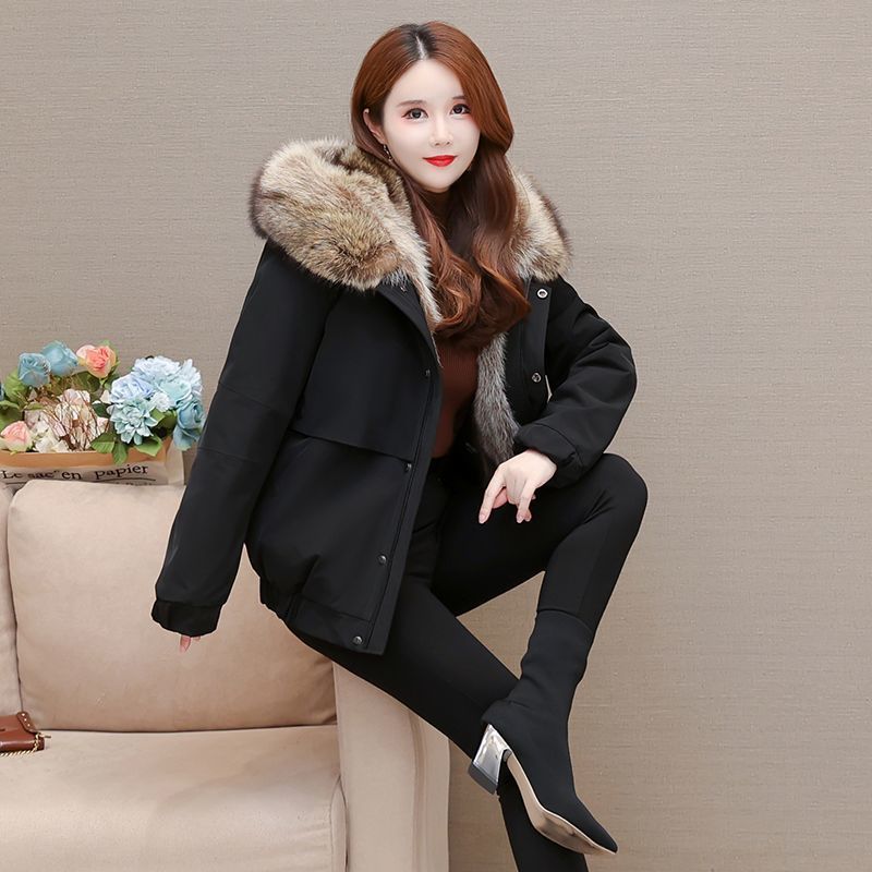 

Короткая парка для женщин: Теплая, экологичная и модная внутренняя подкладка и искусственное меховое пальто XXL