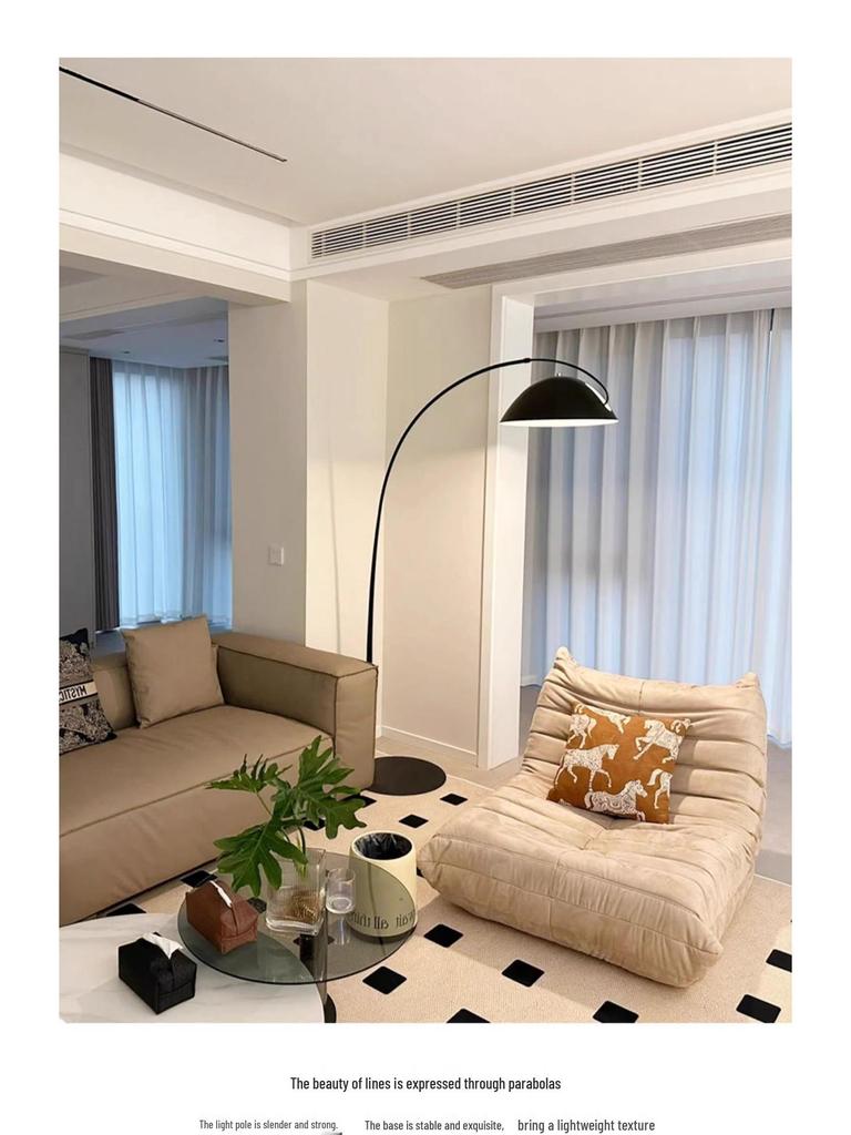 Nordic Minimalist Fishing Floor Lamp - Elegant Living Room Decor, Atmospheric Vertical Light, Luxurious Art Design
