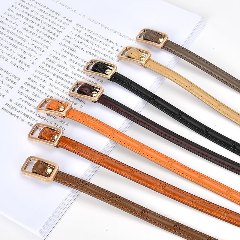 Women's Genuine Leather Non-hole Knotted Thin Belt Decorative Women's Dress Versatile Women's Belt Running Belt