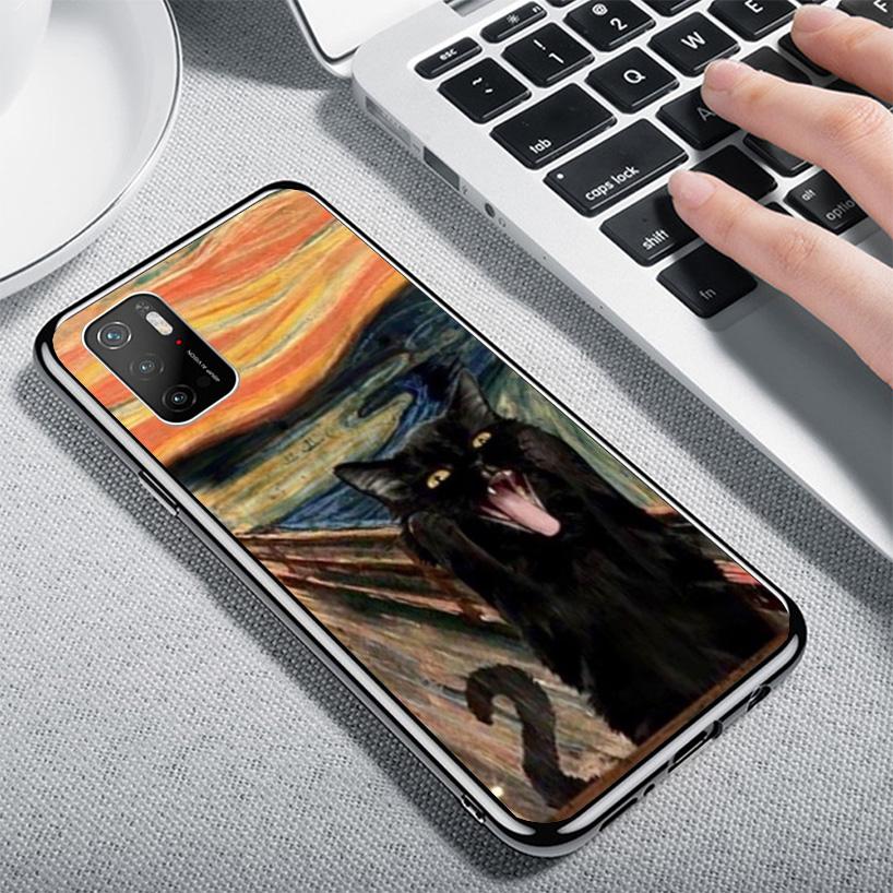 Black Cat Cartoon Cute Phnoe Case for Xiaomi Poco X5 X6 X7 Pro X4 Gt F7 Ultra M8 M7 Redmi 15C 15 13C 13 12C 12 Unique Cover Coqu