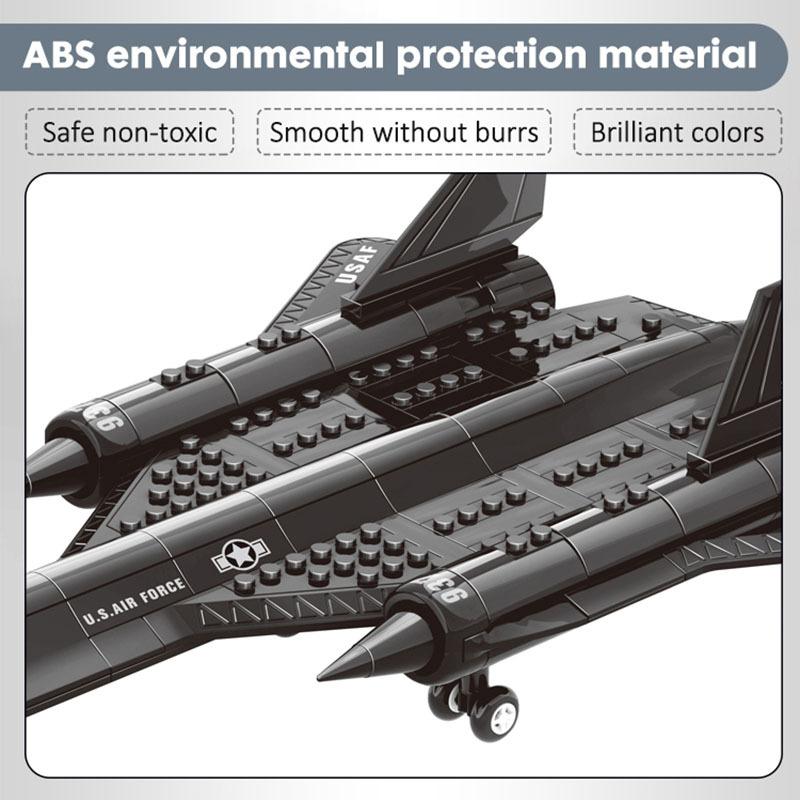 City Police SWAT SR-71 Blackbird Model Reconnaissance Aircraft Building Blocks Military Bricks Children Toys For 6+