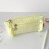 Star Zipper Ruffled Pencil Case Ruffled Edge Pencil Pouch Korean Ruffled Stationery Bag  Office