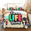 Cartoon Toca Life World Bedding Set Duvet Cover Pillowcase Comforter King Queen Size Boys Adult Bed Set