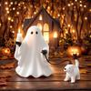 Halloween Spöke Gående Hund Staty Harts Spöke Staty Sött Spöke Prydnad Halloween Bordsdekoration