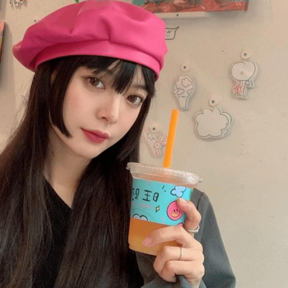 Y2K Painter Hat Solid Color Flat Top Retro Artist Hat  Travel