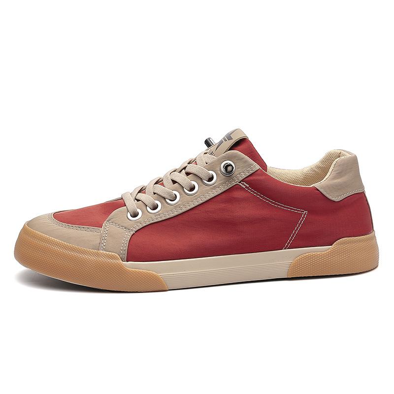 

Весенняя модная мужская обувь с низким верхом на плоской подошве, на шнуровке, парусиновые туфли, однотонные повседневные туфли из ниши, мужские дышащие кроссовки 42