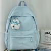 Schoolbag Soft Fog Cream Low Saturation Bow Embroidered Backpack Student Party Cure Slack Versatile Casual School Bag